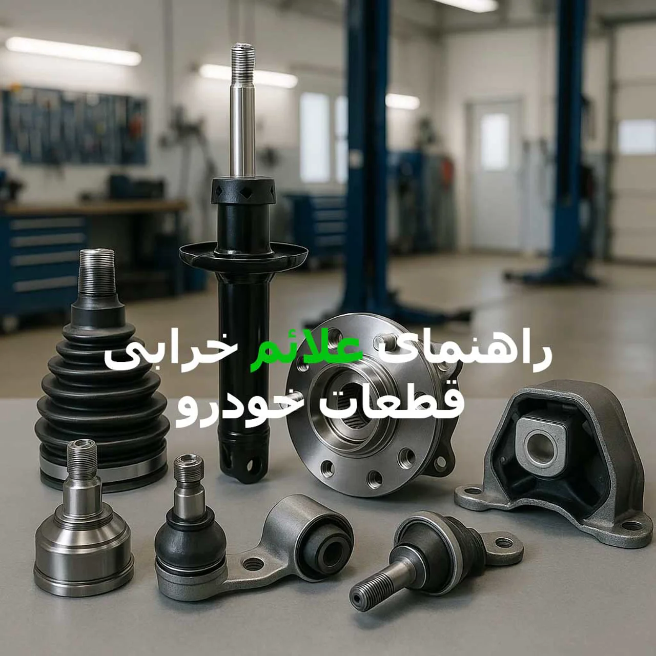 راهنمای کامل تشخیص علائم خرابی قطعات خودرو | از پلوس تا کمکفنر و دسته موتور